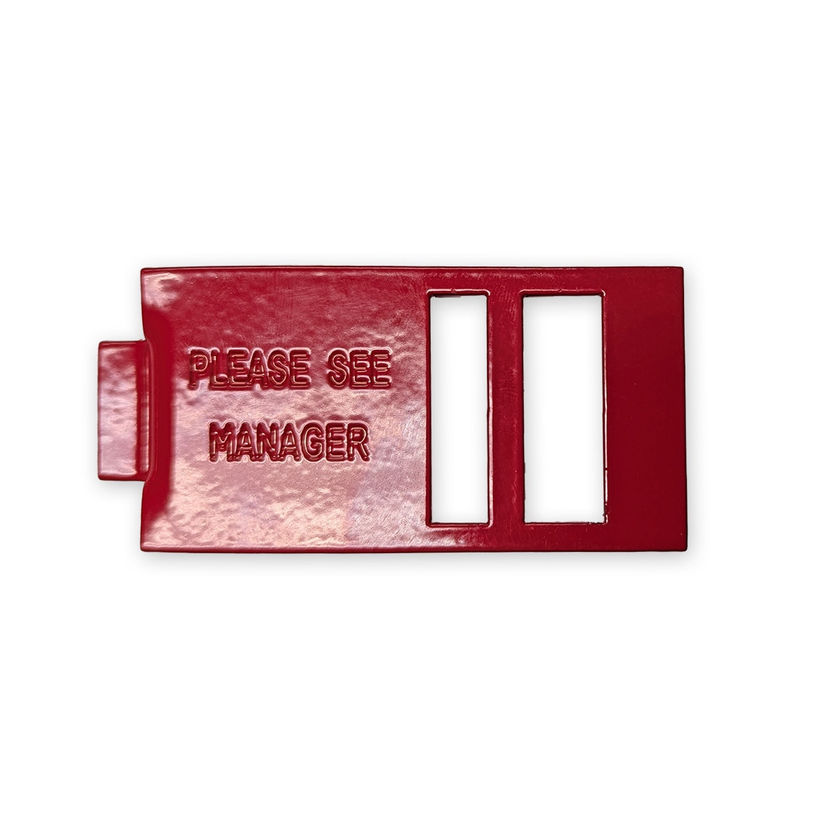 red latch overlock/lockout plate